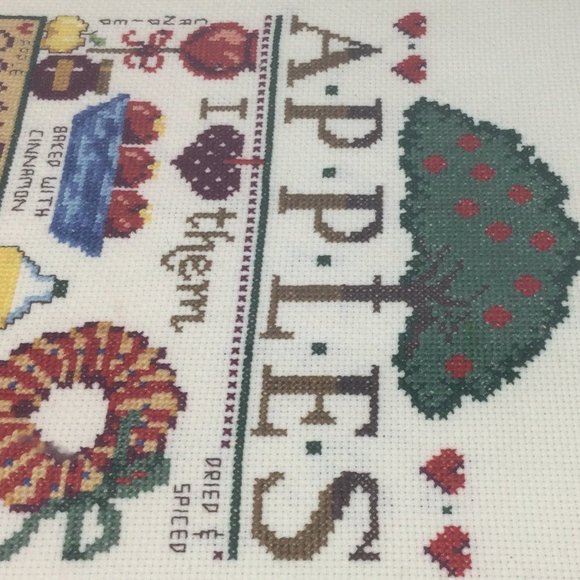 Custom Needlepoint Apple Theme Wall Art - Picture 5 of 9